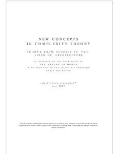 NEW CONCEPTS IN COMPLEXITY THEORY arising from studies in the