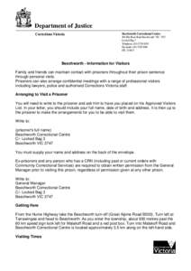 Microsoft Word - Beechworth information for visitors Oct 2011.doc