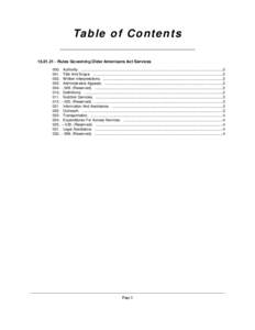 Ta b le o f C o n t e n t s[removed]Rules Governing Older Americans Act Services 000. Authority. ........................................................................................................................