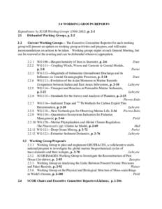 2.0 WORKING GROUPS REPORTS Expenditures by SCOR Working Groups[removed]), p[removed]Disbanded Working Groups, p[removed]Current Working Groups— The Executive Committee Reporter for each working