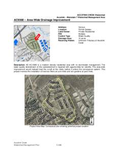 ACCOTINK CREEK Watershed Accotink – Mainstem 7 Watershed Management Area AC9300 – Area-Wide Drainage Improvement Address: Location: