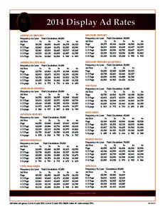 2014 Display Ad Rates MILITARY HISTORY					 AMERICAN HISTORY Frequency: 6x/year		Paid Circulation: 48,000			 Frequency: 6x/year		Paid Circulation: 48,000				 Ad Size