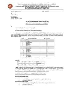 ESI-PGIMSR,, ESIC MEDICAL COLLEGE AND ESIC HOSPITAL & ODC (E.Z.) DIAMOND HARBOUR ROAD, JOKA, KOLKATA, [removed]A statutory body under the Ministry of Labour & Employment, Government of India) AN ISO 9001:2008 CERTIFIED O