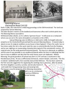 Manning Manse / Billerica /  Massachusetts / Geography of Massachusetts / Chelmsford /  Massachusetts / Manning / Middlesex County /  Massachusetts / Geography of the United States / William Manning / North Billerica /  Massachusetts