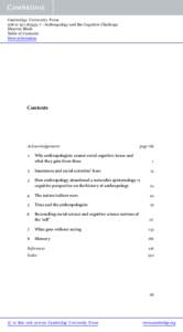 Cambridge University Press7 - Anthropology and the Cognitive Challenge Maurice Bloch Table of Contents More information