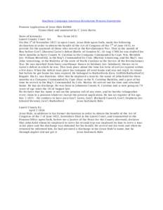 Southern Campaign American Revolution Pension Statements Pension Application of Jesse Hide R4968 Transcribed and annotated by C. Leon Harris State of Kentucky Nov Term 1835 Laurel County Court Sct.