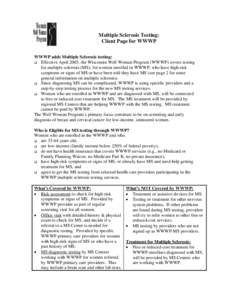 Multiple Sclerosis Testing: Client Page for WWWP