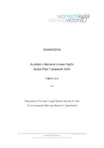 Level 3 43 Hardware Lane Melbourne VIC 3000 P[removed]F[removed]E [removed] www.womenslegal.org.au Women’s Legal Service Victoria Incorporated A0017533J ABN[removed] 