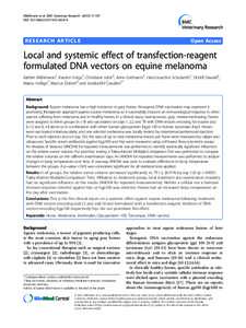 Local and systemic effect of transfection-reagent formulated DNA vectors on equine melanoma