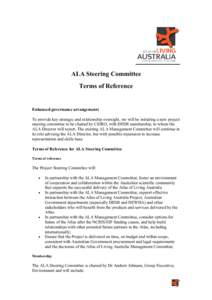 ALA Steering Committee – Terms of Reference