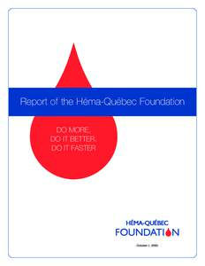 Medicine / Health / Canadian Blood Services / Héma-Québec / Blood donation / Université de Montréal