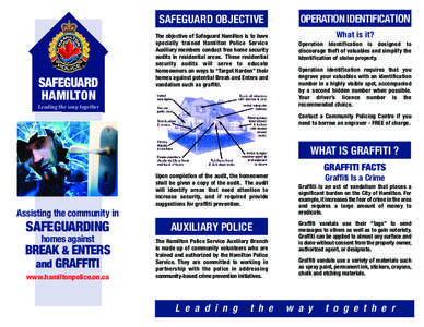 SAFEGUARD OBJECTIVE  SAFEGUARD HAMILTON  The objective of Safeguard Hamilton is to have