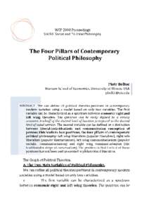 WCP 2008 Proceedings Vol.50 Social and Political Philosophy The Four Pillars of Contemporary Political Philosophy