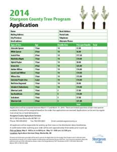 2014 Sturgeon County Tree Program Application 