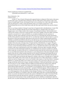 Southern Campaign American Revolution Pension Statements & Rosters Pension Application of Duncan Campbell R1626 Transcribed and annotated by C. Leon Harris State of Kentucky } Sct Gallatin County } On this 13th day of Ma