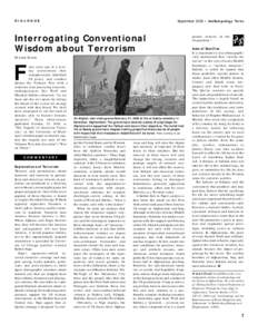 September 2005 • Anthropology News  DIALOGUE Interrogating Conventional Wisdom about Terrorism