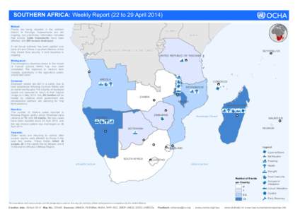 SOUTHERN AFRICA: Weekly Report (22 to 29 April[removed]Malawi: Floods are being reported in the northern district of Karonga. Assessments are still ongoing, but preliminary information indicates that around 2,200 household