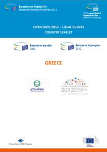 OPEN DAYS 2012 – LOCAL EVENTS COUNTRY LEAFLET GREECE  INDEX