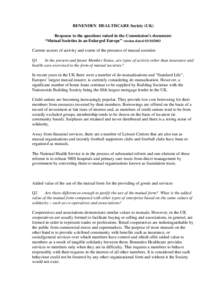 Europa - Enterprise - BENENDEN  HEALTHCARE Society (UK) Response to the questions raised in the Commission’s document - “Mutual Societies in an Enlarged Europe” version dated[removed]
