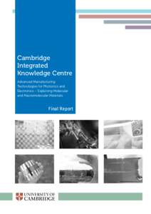 Cambridge Integrated Knowledge Centre Advanced Manufacturing Technologies for Photonics and Electronics – Exploiting Molecular