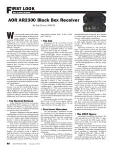 F  IRST LOOK New Product Reviews  AOR AR2300 Black Box Receiver