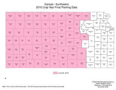 Kansas - Sunflowers 2010 Crop Year Final Planting Date Rawlins 153  Cheyenne