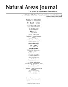 Natural Areas Journalto advance the preservation of natural diversity A publication of the Natural Areas Association - www.naturalarea.org © Natural Areas Association