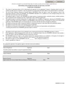 Print Form  Reset Form ( This form was designed for use with Adobe Reader (http://www.adobe.com/reader) and may not display properly otherwise)  SAM NOBLE OKLAHOMA MUSEUM OF NATURAL HISTORY