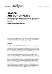 Page 97 / JuneSPACED, ART OUT OF PLACE The experiences of the Free University of Liverpool and the CyberMohalla project as examples of alternative