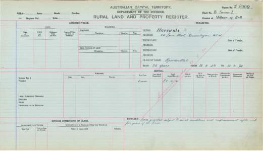 Department of the Interior Property and Tenancy Ledger