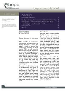 bepa monthly brief March 2011 – Issue 45 CONTENTS  Editor: Antonio Missiroli (Tel[removed])
