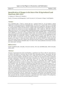 Agris on-line Papers in Economics and Informatics Volume VI Number 3, 2014  Quantification of Changes in the State of the CR Agricultural Land