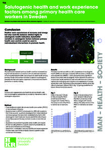 YIA  Salutogenic health and work experience factors among primary health care workers in Sweden