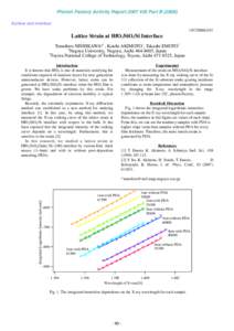 Photon Factory Activity Report 2007 #25 Part BSurface and Interface 15C/2006G243  Lattice Strain at HfO /SiO /Si Interface