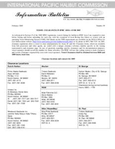 INTERNATIONAL PACIFIC HALIBUT COMMISSION  Information Bulletin P.O. Box 95009, SEATTLE, WASHINGTON[removed]February 2005