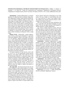 INTERACTIVE REGIONAL CONTRAST ENHANCEMENT OF IMAGE DATA. Prabhat 1 , D. Shean2, A. Forsberg 3, J. W. Head III2, 1Center for Computation and Visualization, 2Department of Geological Sciences, 3 Department of Computer Scie