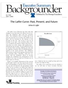 NoJune 1, 2004 The Laffer Curve: Past, Present, and Future Arthur B. Laffer