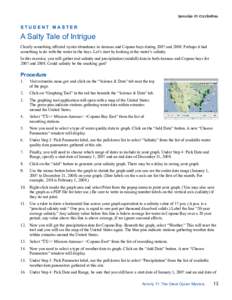 STUDENT MASTER  A Salty Tale of Intrigue Clearly something affected oyster abundance in Aransas and Copano bays during 2007 and[removed]Perhaps it had something to do with the water in the bays. Let’s start by looking at