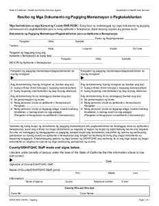 State of California – Health and Human Services Agency  Department of Health Care Services Resibo ng Mga Dokumento ng Pagiging Mamamayan o Pagkakakilanlan Mga Instruksiyon sa mga Kawani ng County/DSH/FQHC: Kung kayo ay