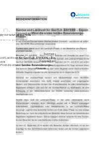    MEDIENINFORMATION Sunrise und Landrush für GeoTLD .BAYERN – Bayern Connect eröffnet die ersten beiden ReservierungsPhasen