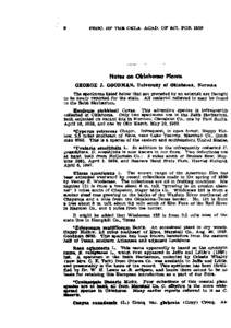 8  PROC. OF THE OKLA. ACAD. OF SCI. FOR 1959 Notes on Oklahoma Plants GEORGE J. GOODMAN, UDlvenlt, of Oklahoma, Norman