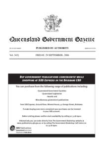 QueenslandGovernment Government Gazette Queensland Gazette PP[removed]