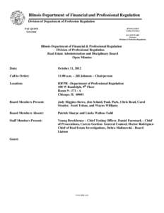 Illinois Department of Financial and Professional Regulation Division of Department of Profession Regulation PAT QUINN Governor  SUSAN GOLD