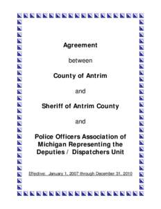 Agreement between County of Antrim and Sheriff of Antrim County and