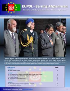 EUPOL - Serving Afghanistan Newsletter of the European Union Police Mission in Afghanistan 28th April[removed]