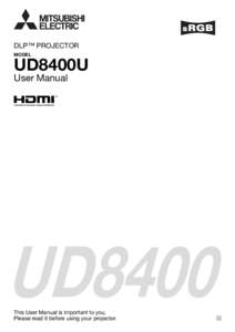 DLP™ PROJECTOR MODEL UD8400U User Manual