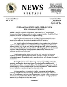 NEWS R E L E A S E For Immediate Release May 25, 2014