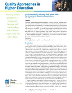 Assessing student perceptions of engagement, learning, and critical thinking skills of student
