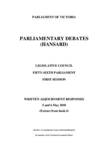 EXTRACTFROMBOOK  PARLIAMENT OF VICTORIA PARLIAMENTARY DEBATES (HANSARD)