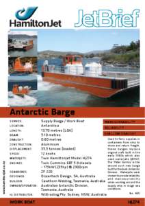 Antarctic Barge Supply Barge / Work Boat MANOEUVRABILITY
